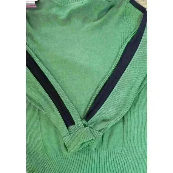 Style & Co Women’s 1/4 Zip Ribbed Knit 100% COTTON Sweater Green/Black Size 3X - Picture 3 of 11